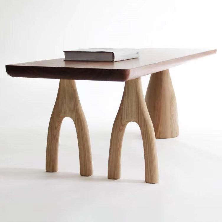 Pine Solid Wood Rectangle Table Modern Dining Table with 3 Legs for Restaurant