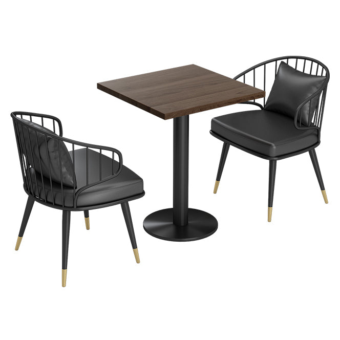 Industrial Dining Table Solid Wood Table with Black Base for Home Kitchen Dinner