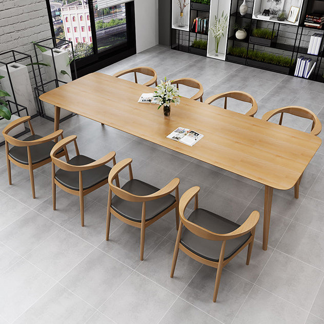 Forma rettangolare tavolo da pranzo moderno tavolo fisso in legno con legno massiccio