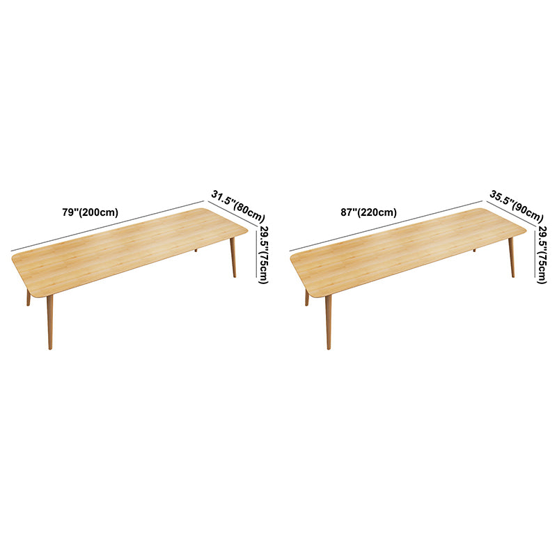 Forma rettangolare tavolo da pranzo moderno tavolo fisso in legno con legno massiccio
