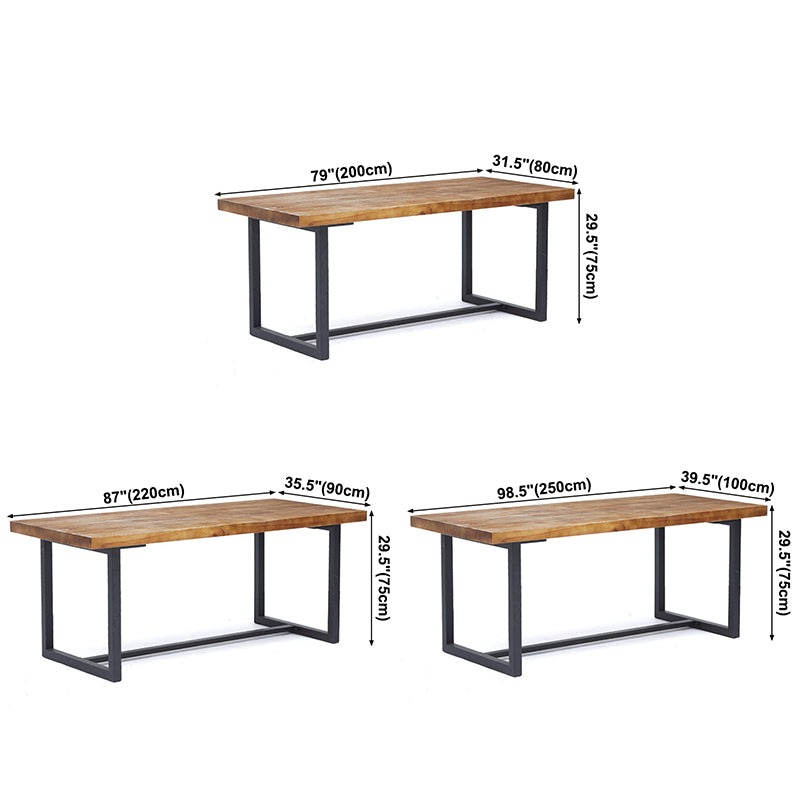 Table du site de salle à manger industrielle meubles de salle à manger massif avec base à chevalets