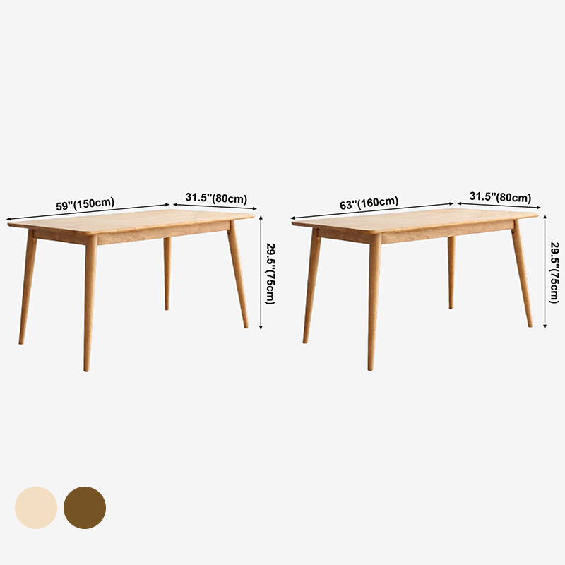 Rectangle Wooden Dining Table Modern Balata Wood Table with 4 Legs for Restaurant