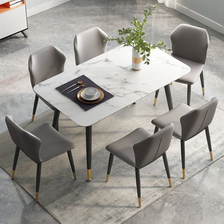 Tavolo da pranzo standard di forma standard minimalista tavolo da pranzo in pietra sinterizzata per cucina
