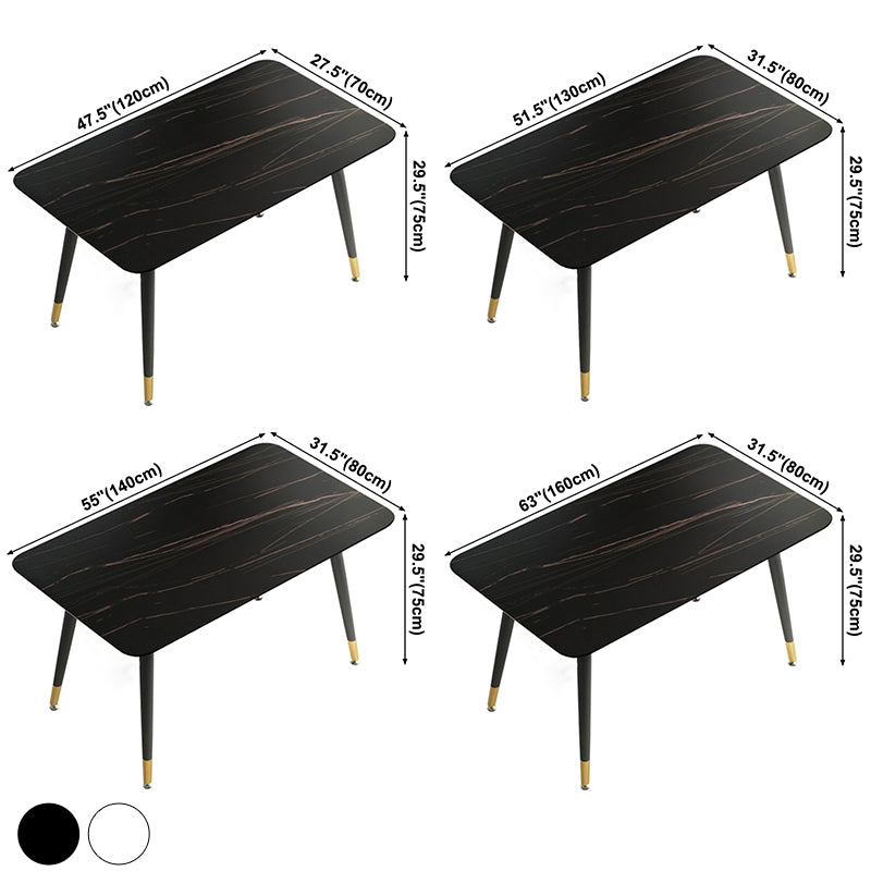 Tavolo da pranzo standard di forma standard minimalista tavolo da pranzo in pietra sinterizzata per cucina