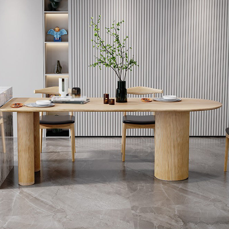 Solid Wood Contemporary Free Form Indoor Table Wood Top Table for Dining Room and Kitchen