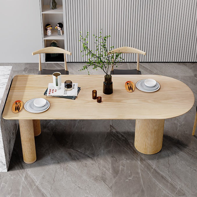 Solid Wood Contemporary Free Form Indoor Table Wood Top Table for Dining Room and Kitchen