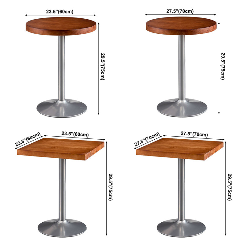 Industrial Style Solid Wood Dining Table Brown Table with Metal Base for Dinning Room