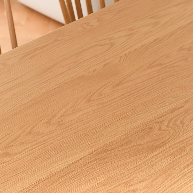 Rectangle Oak Wood Dining Table Modern Table in Nature with Double Pedestal