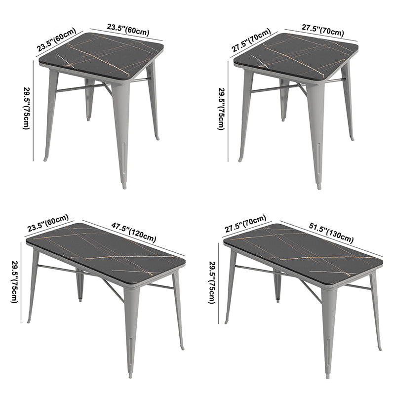 Industriële eetkamertafel Gesinterde stenen tafel met sledeonderstel voor thuiskeukendiner