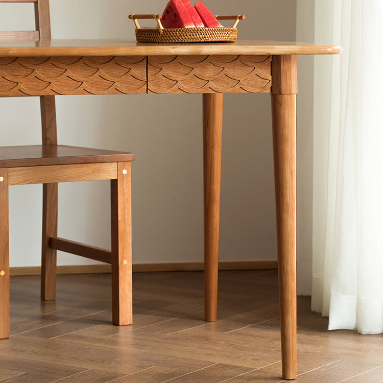 Simplicity Rectangle 4-foot Home Furniture Solid Wood Dining Table with Drawer