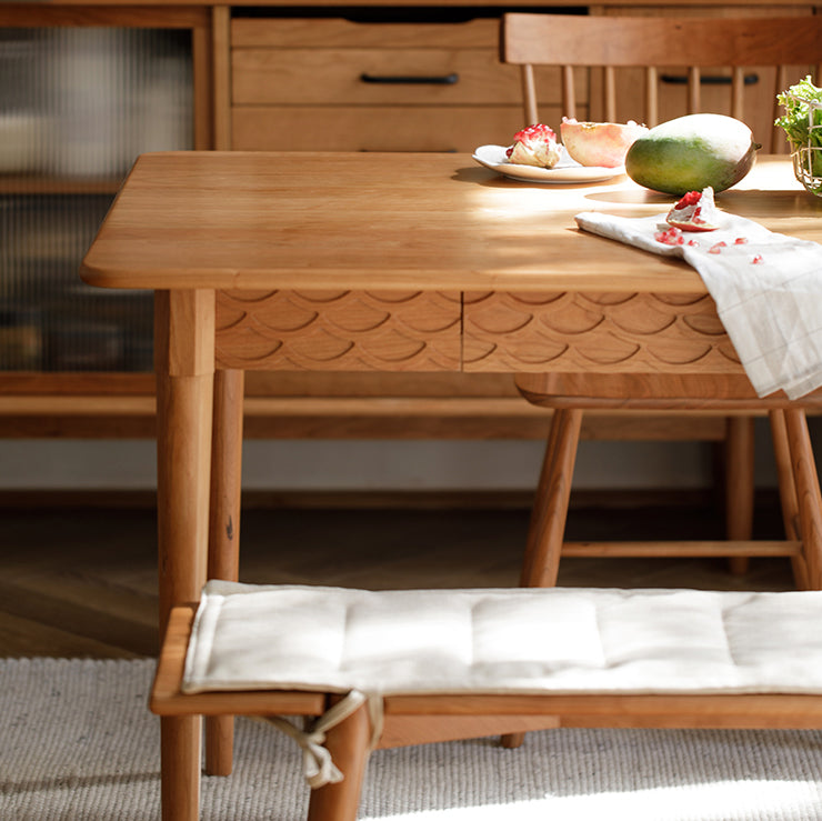 Simplicity Rectangle 4-foot Home Furniture Solid Wood Dining Table with Drawer