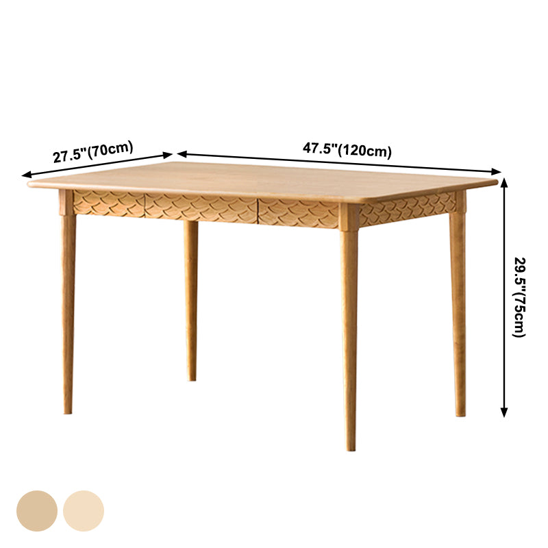 Simplicity Rectangle 4-foot Home Furniture Solid Wood Dining Table with Drawer