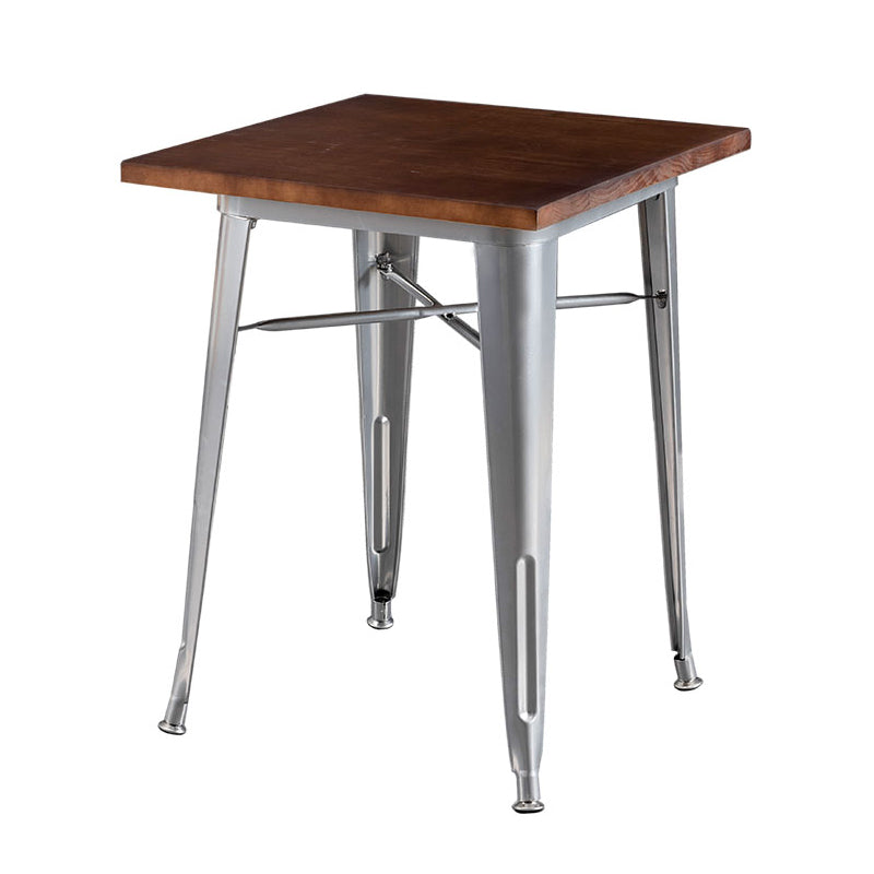 Mesa de comedor de madera maciza de estilo industrial Mesa de comedor con base de metal para comedor