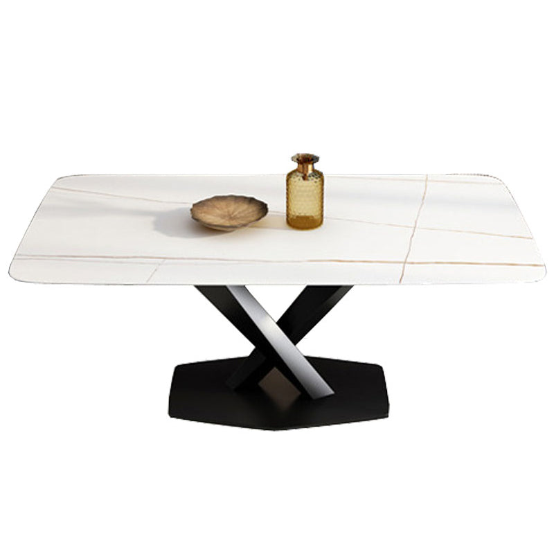 Table de luxe traditionnelle Rectangle Piedestal Casual Dining Table pour la maison