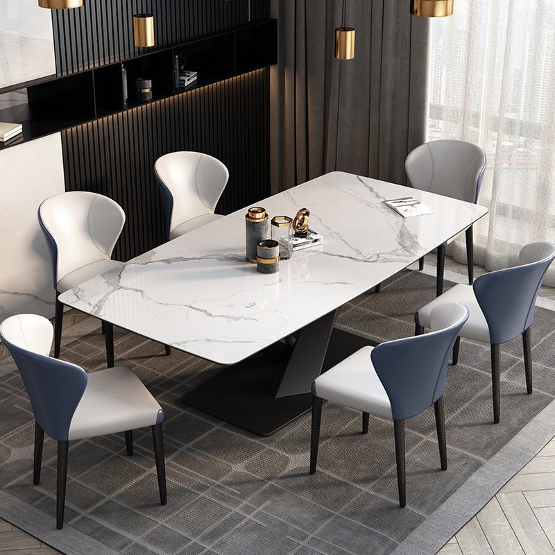 Table de luxe traditionnelle Rectangle Piedestal Casual Dining Table pour la maison