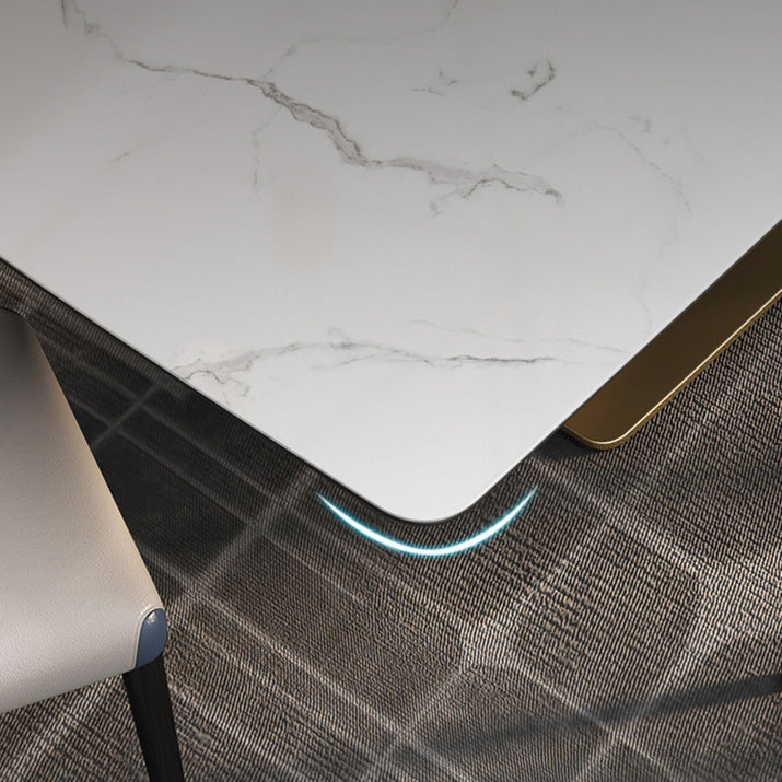 Table de luxe traditionnelle Rectangle Piedestal Casual Dining Table pour la maison
