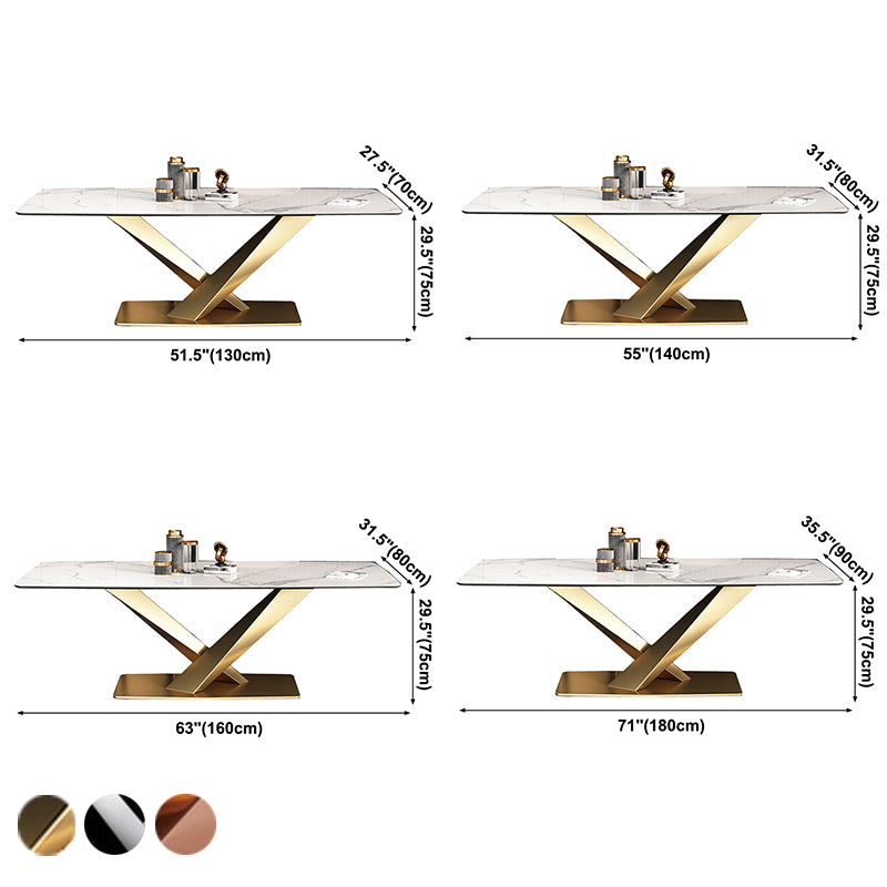 Table de luxe traditionnelle Rectangle Piedestal Casual Dining Table pour la maison