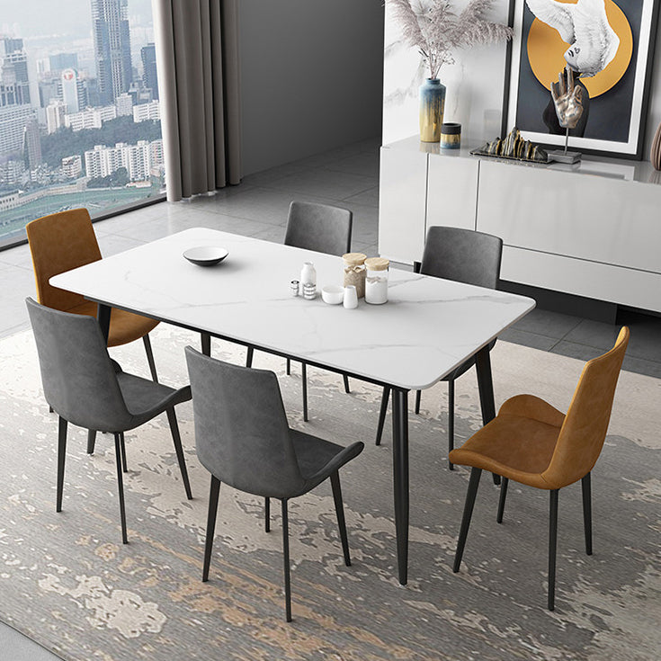 Simple Home Sintered Stone Dining Table Rectangle Shape Dining Table with 4 Legs Base