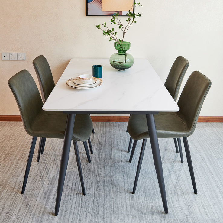 Simple Home Sintered Stone Dining Table Rectangle Shape Dining Table with 4 Legs Base