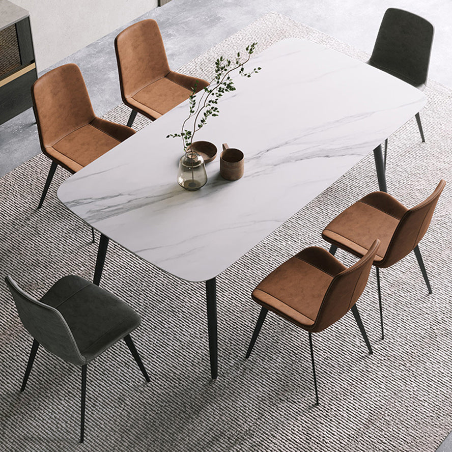 Simple Home Sintered Stone Dining Table Rectangle Shape Dining Table with 4 Legs Base