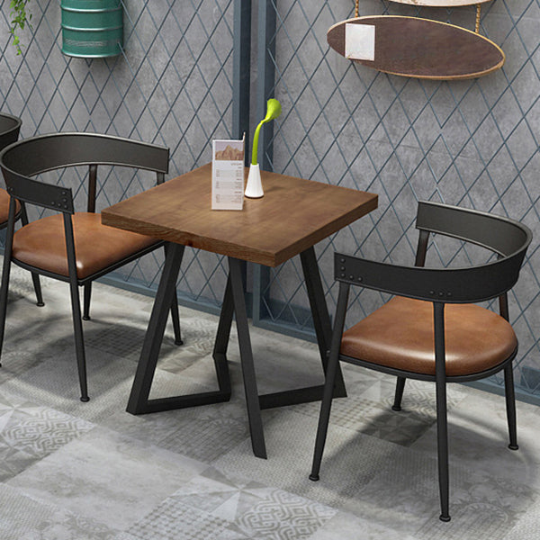 Industrial Massivholz Esstisch Brauner Tisch mit Metallbasis für Esszimmer