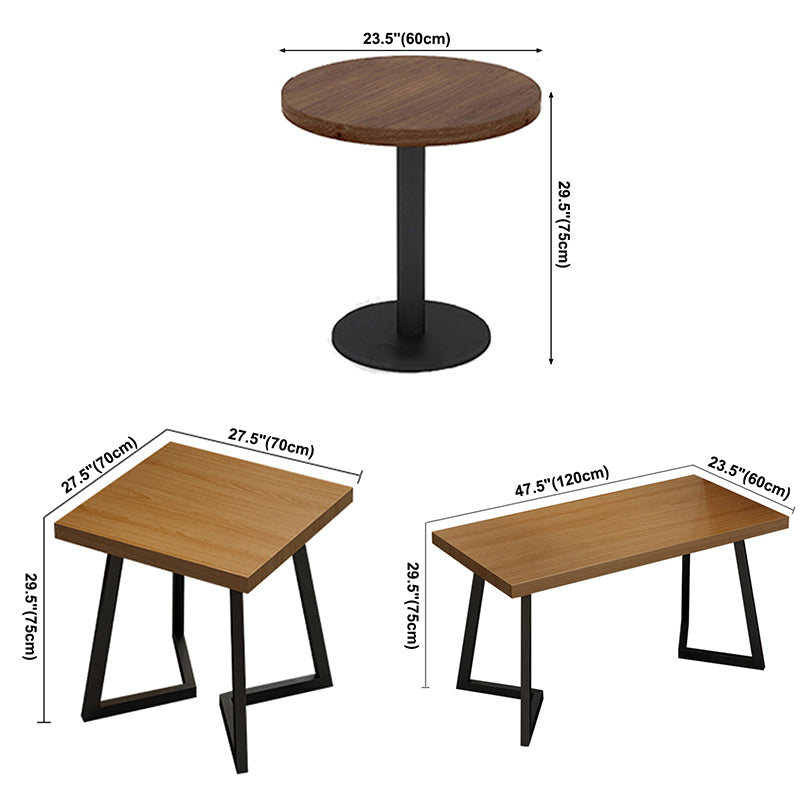 Industrial Massivholz Esstisch Brauner Tisch mit Metallbasis für Esszimmer