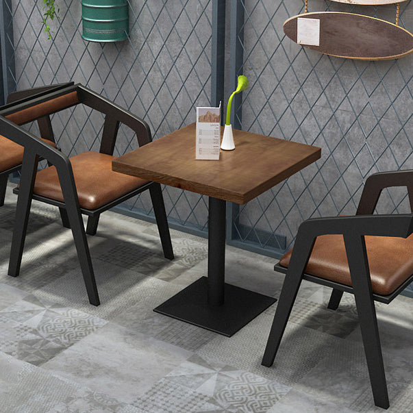 Industrial Massivholz Esstisch Brauner Tisch mit Metallbasis für Esszimmer