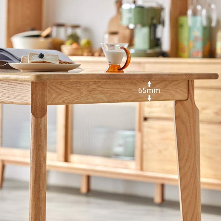 Mesa de comedor de madera maciza de estilo contemporáneo, mesa rectangular con base de madera de 4 patas para el hogar