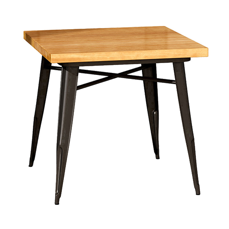 Industrial Style Solid Wood Dining Table Brown Table with Black Frame for Dinning Room