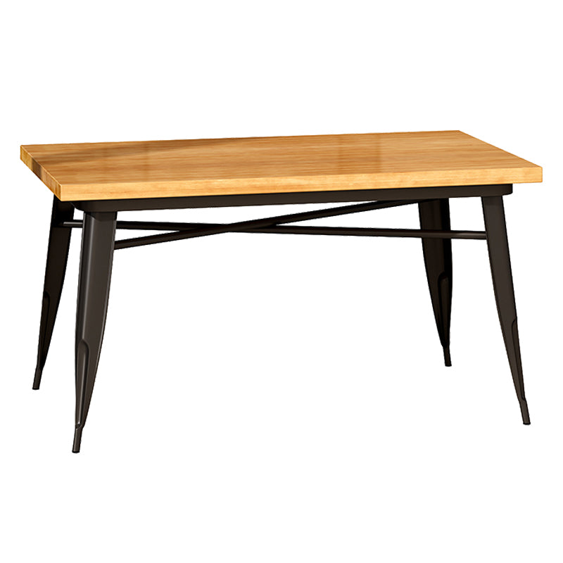 Industrial Style Solid Wood Dining Table Brown Table with Black Frame for Dinning Room