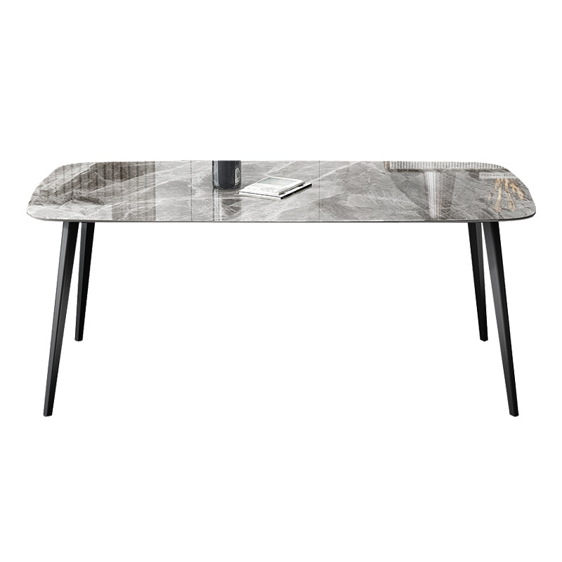 Simplicity Style Home Sintered Stone Dining Table Rectangle Shape Table with 4 Legs Base