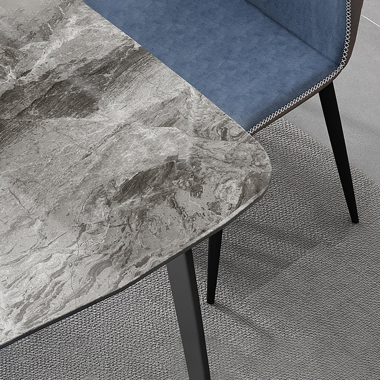 Simplicity Style Home Sintered Stone Dining Table Rectangle Shape Table with 4 Legs Base