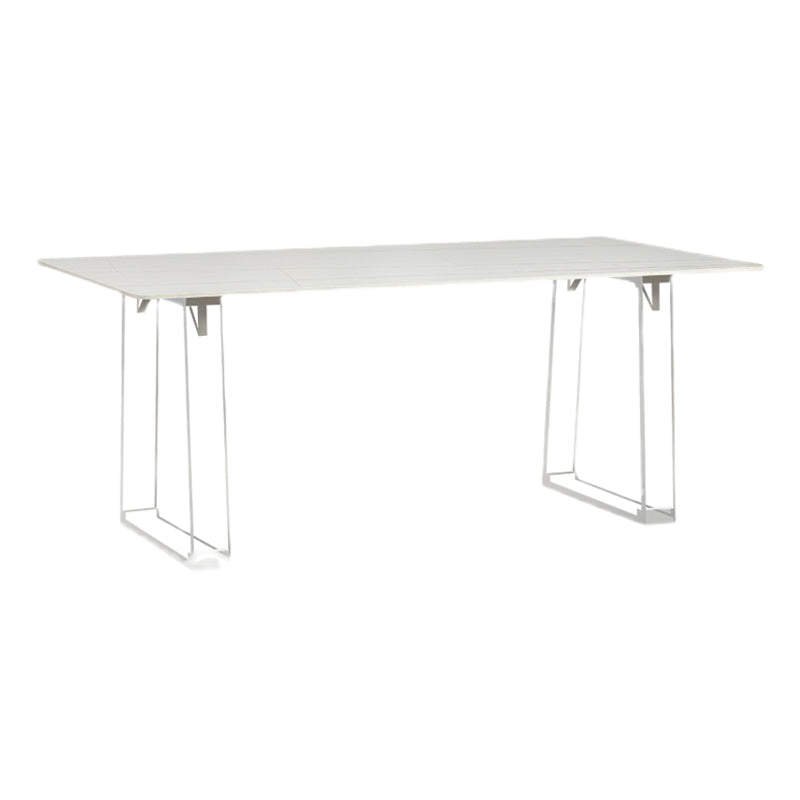 Sintered Stone Top Esstisch Rechteck Esstisch mit Acryl -Doppel -Sockelbasis