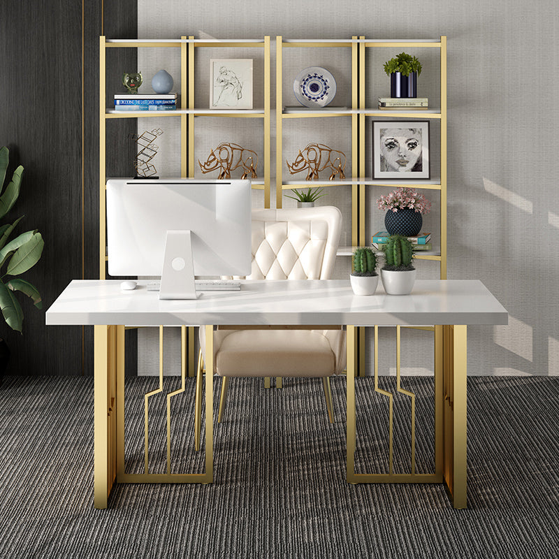 Metaal traditionele luxe rechthoek binnen tafel gesinterde stenen tafel voor keuken en eetkamer