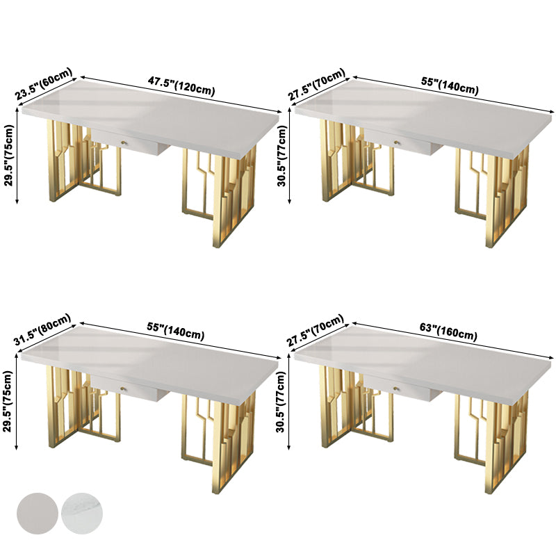 Metaal traditionele luxe rechthoek binnen tafel gesinterde stenen tafel voor keuken en eetkamer