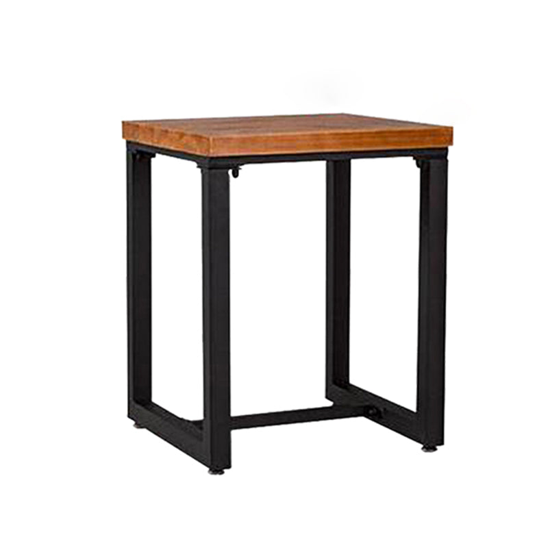 Industrial Dining Room Table Solid Wood Table with Black Trestle Base for Dining Room
