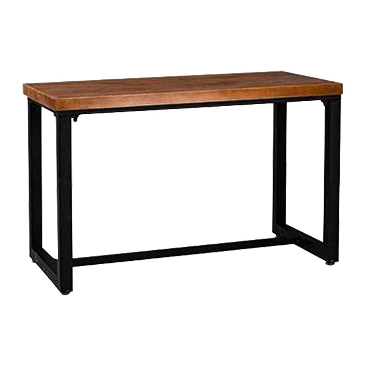 Industrial Dining Room Table Solid Wood Table with Black Trestle Base for Dining Room
