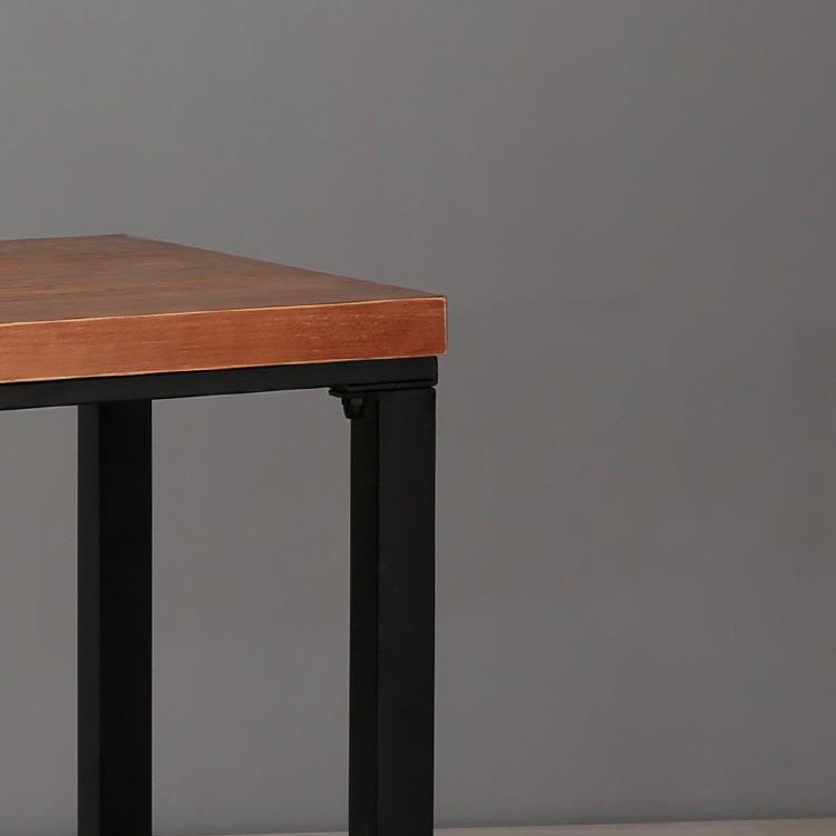 Industrial Dining Room Table Solid Wood Table with Black Trestle Base for Dining Room