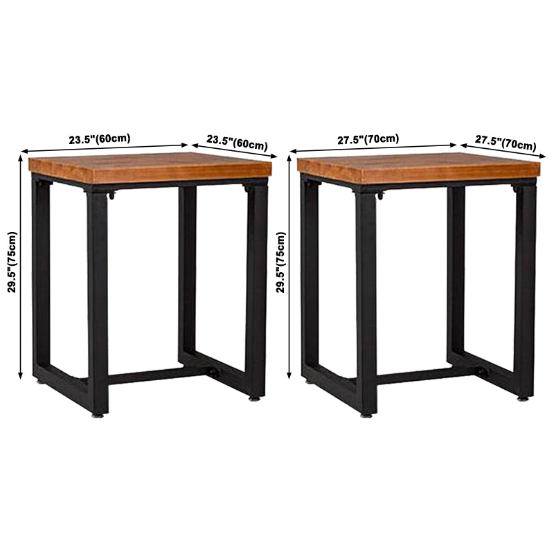 Industrial Dining Room Table Solid Wood Table with Black Trestle Base for Dining Room