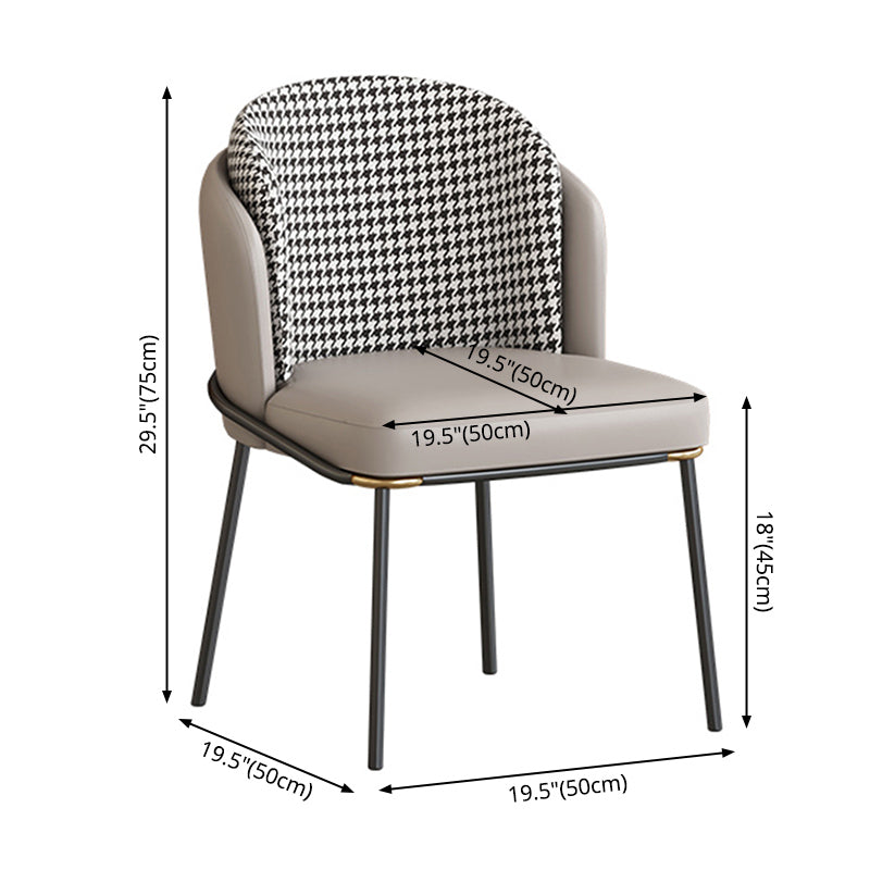 Contemporary Metal Dining Chairs Upholstered Armless Dining Chairs for Home Use