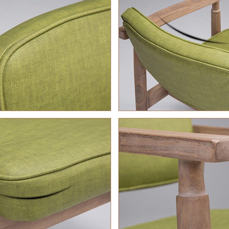 Country Style Indoor Arm Chair Open Back Wood Upholstered Dining Room Chair