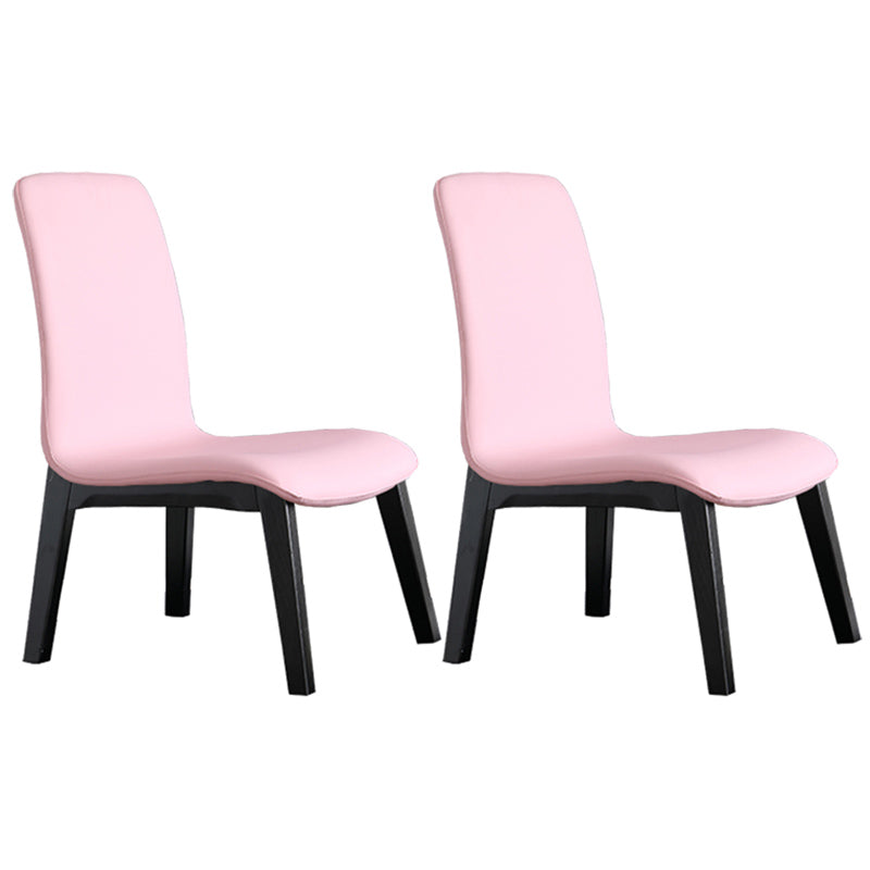 Scandinavian Style Ash Wood Dining Side Chair Solid Back Armless Chair for Home Use