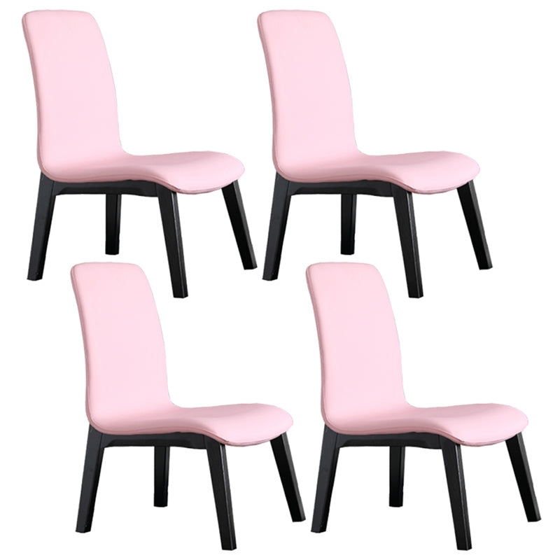 Scandinavian Style Ash Wood Dining Side Chair Solid Back Armless Chair for Home Use