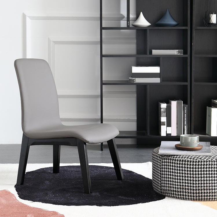 Scandinavian Style Ash Wood Dining Side Chair Solid Back Armless Chair for Home Use