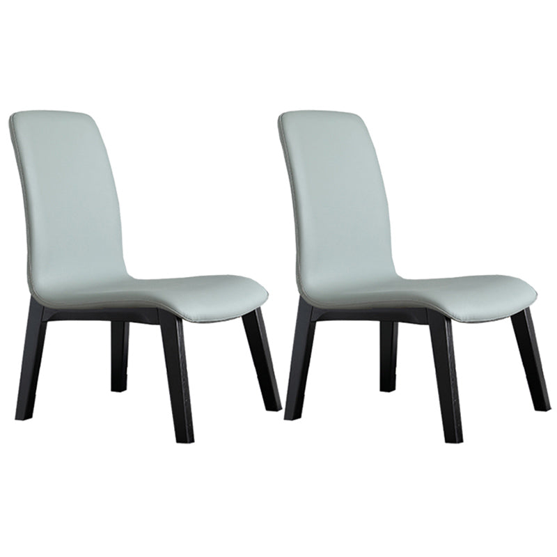 Scandinavian Style Ash Wood Dining Side Chair Solid Back Armless Chair for Home Use