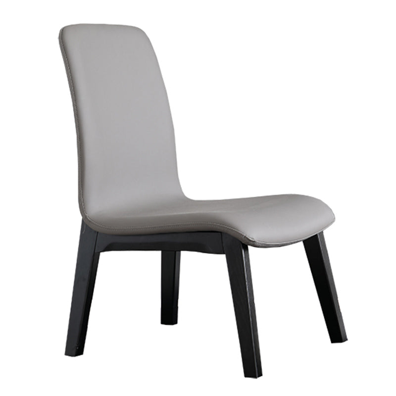 Scandinavian Style Ash Wood Dining Side Chair Solid Back Armless Chair for Home Use