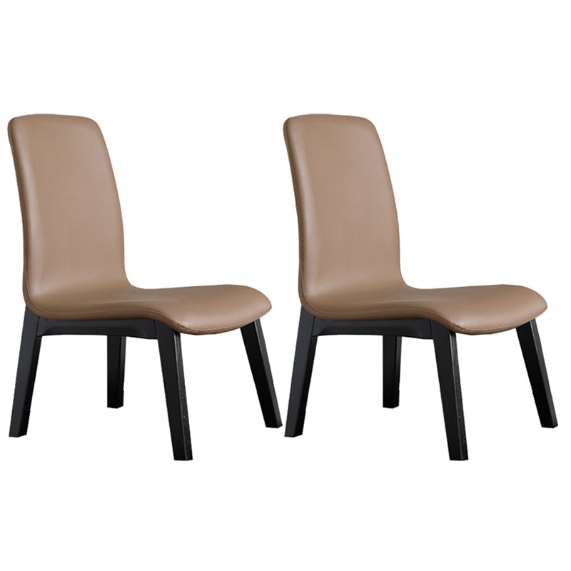 Scandinavian Style Ash Wood Dining Side Chair Solid Back Armless Chair for Home Use