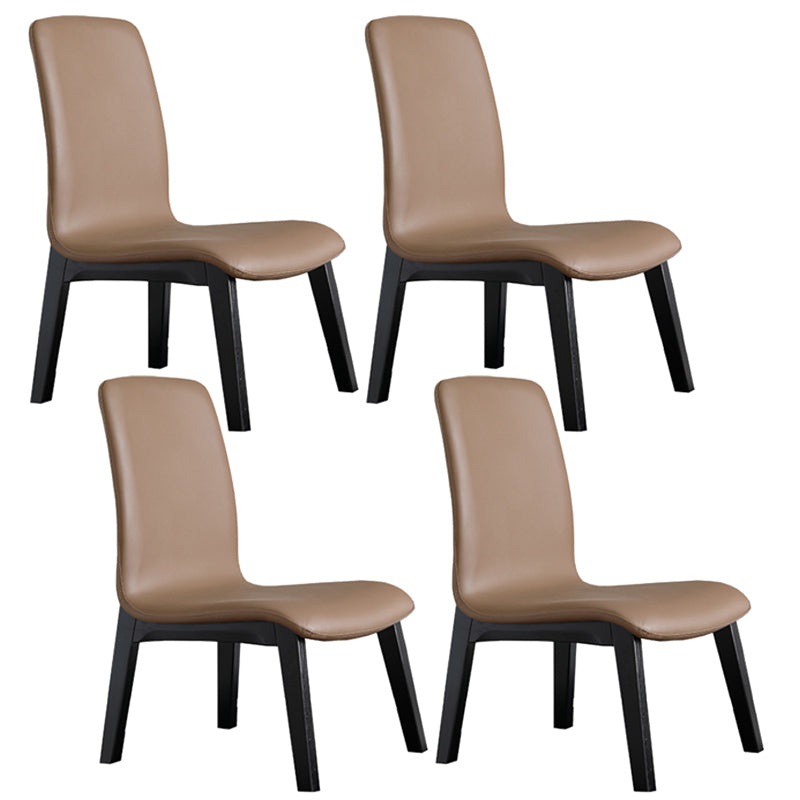 Scandinavian Style Ash Wood Dining Side Chair Solid Back Armless Chair for Home Use