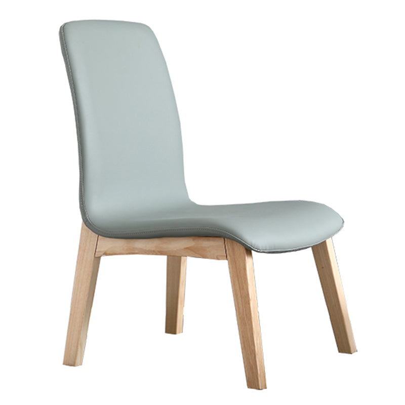 Scandinavian Style Ash Wood Dining Side Chair Solid Back Armless Chair for Home Use