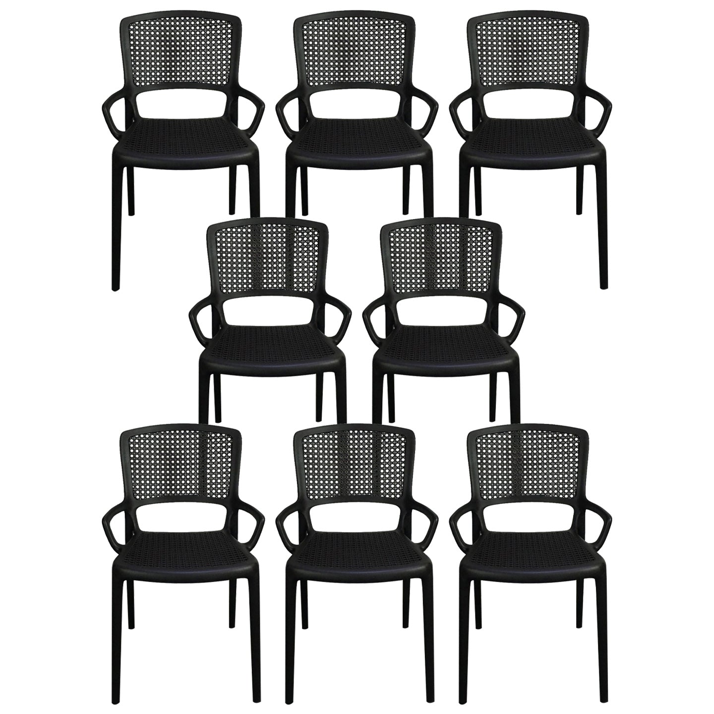 Contemporary Home Arm Chair Stackable Open Back Plastic Dining Room Chair